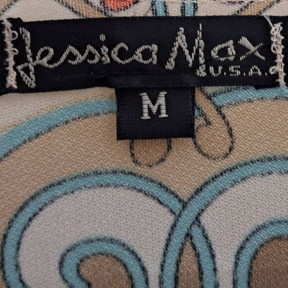 Jessica Max USA Women's Y2K Asymmetrical Hem Boho V Neck Top size Medium - Picture 5 of 6